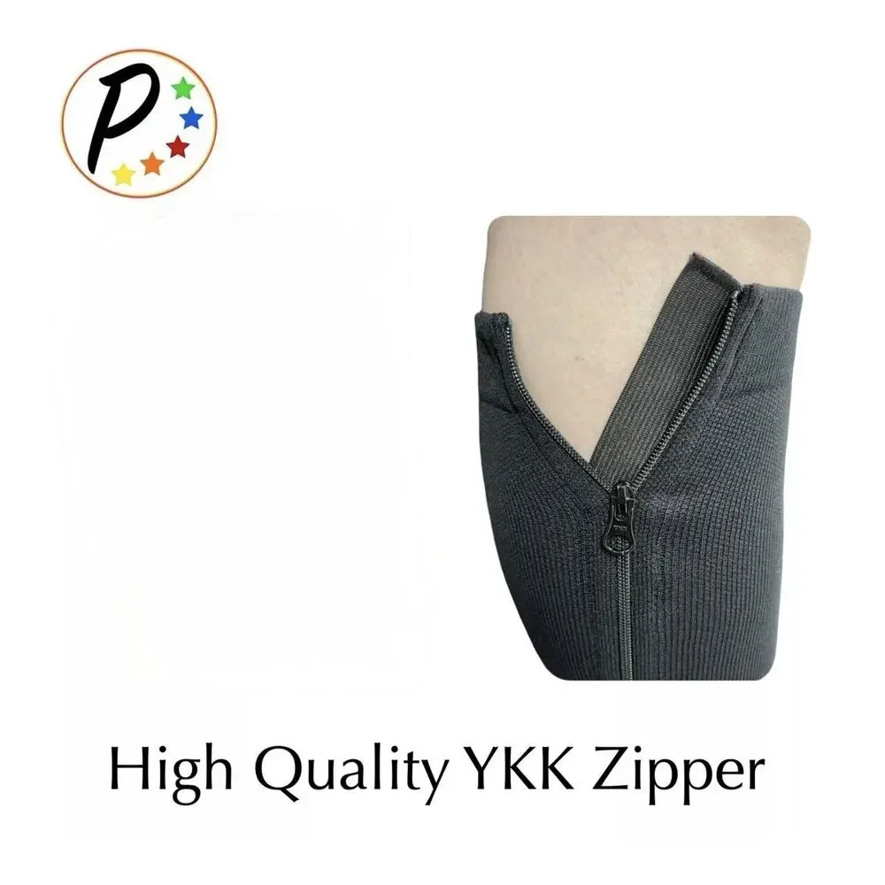 Closed Toe Zipper Compression Leg Swelling Socks Black 20-30 mmHg 3XL Presadee